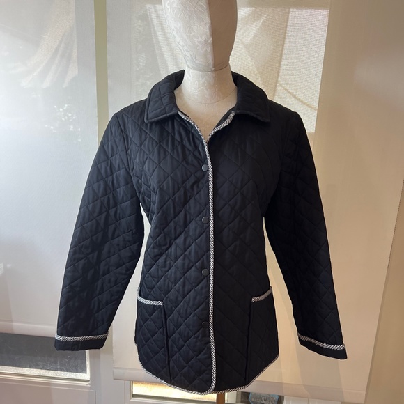 Black Supply & Demand Quilted Jacket , Checker Pi[ping,  W/Snap Button Closure - Picture 6 of 8